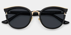 Laraine Cat Eye Black Sunglasses