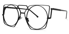 Evette Geometric Black Glasses