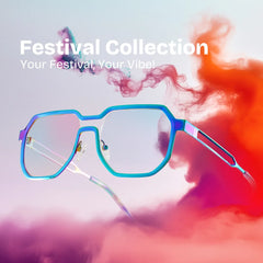 Hype Geometric Iridescent Glasses