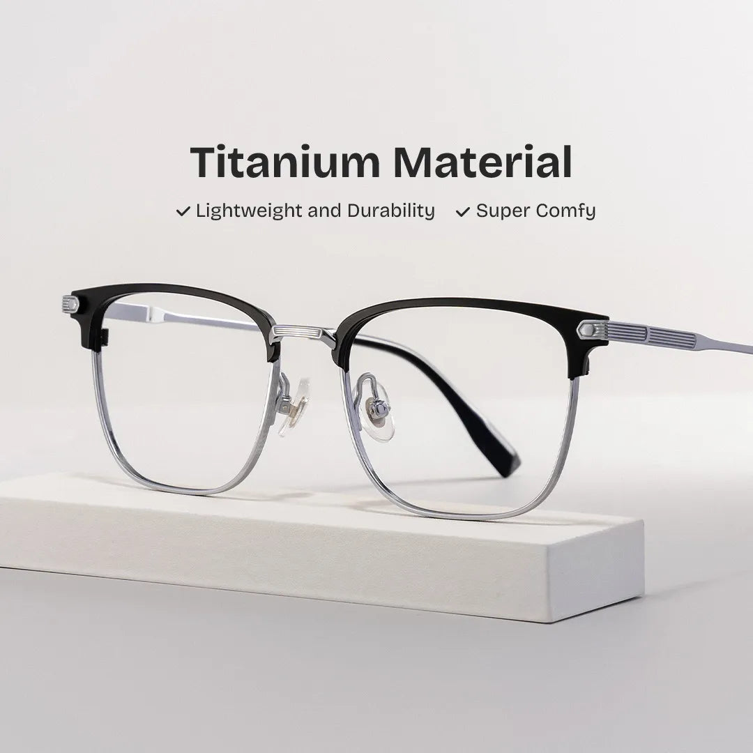 Barrett Browline Silver Glasses