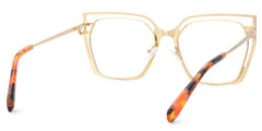 Quinn Geometric Black Orange Glasses