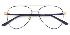 Paige Aviator Blue-Gold Glasses