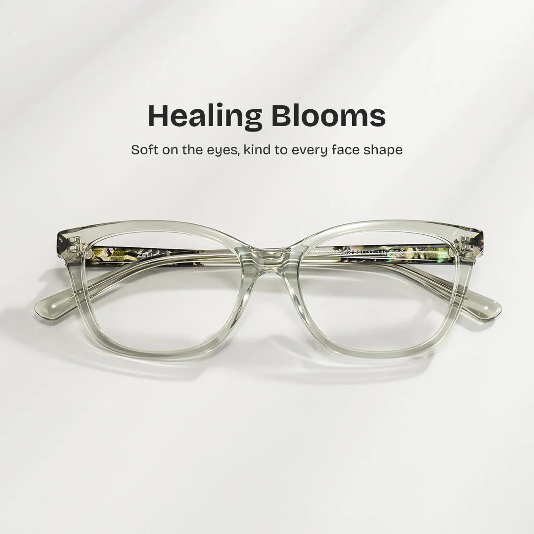 Cassia Green Rectangle Glasses
