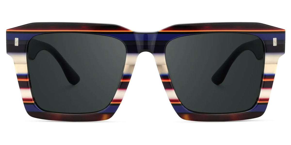 Kenish Square Blue White Glasses