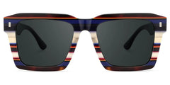Kenish Square Blue White Glasses