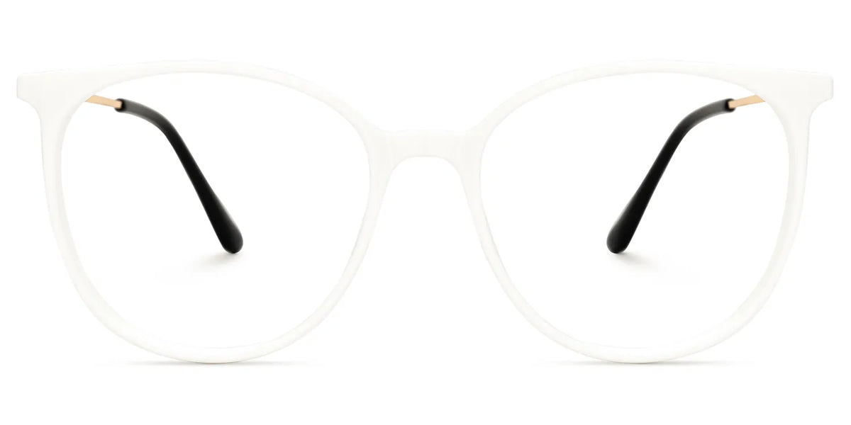 Chanty Round White Glasses