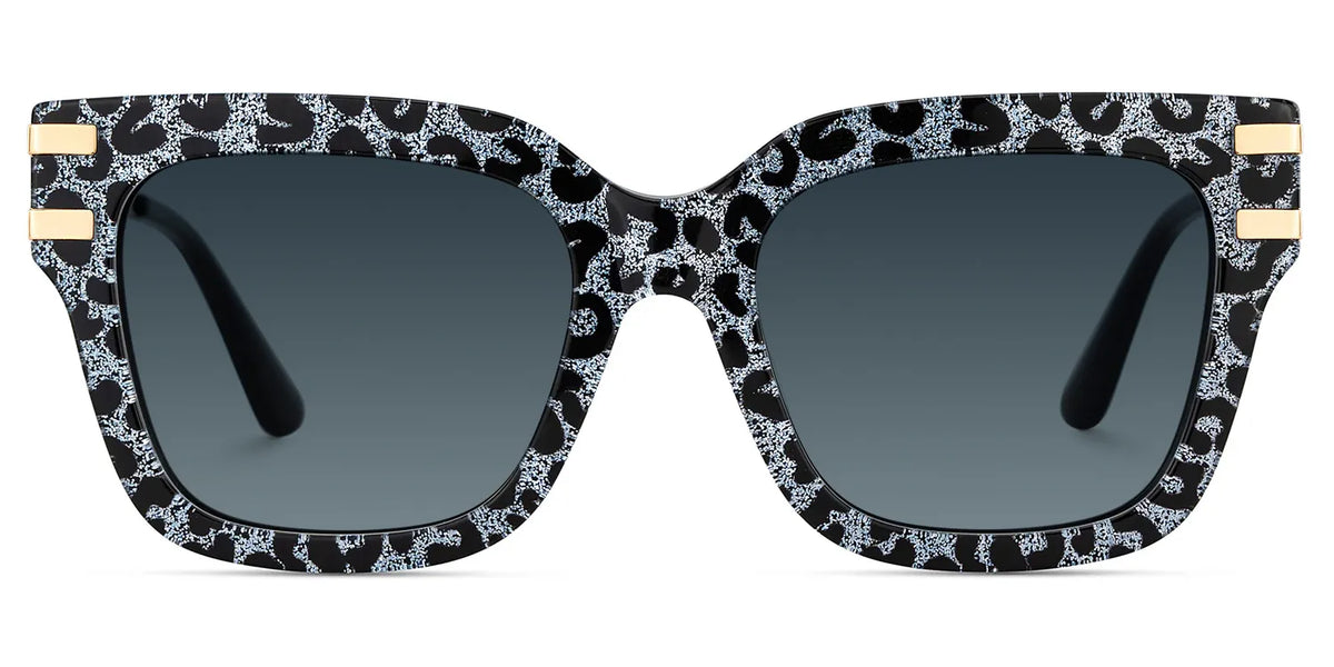 Lidia Square Gray Leopard Sunglasses