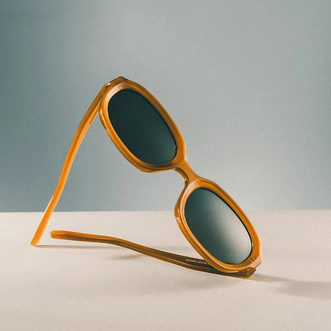 Astra Geometric Brown Polarized Sunglasses
