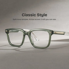 George Rectangle Green Glasses