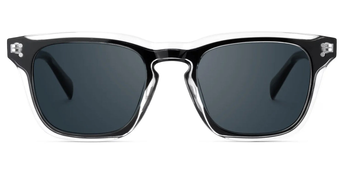 Liam Rectangle Black Clear Sunglasses