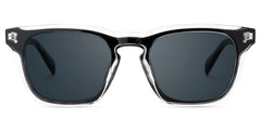 Liam Rectangle Black Clear Sunglasses
