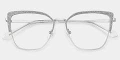 Javier Rectangle Silver Glasses