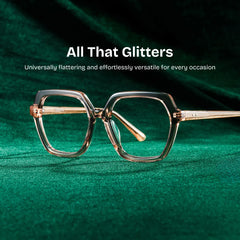 Devon Geometric Beige Glasses