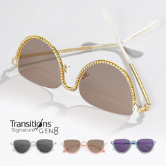 Sparkle Cateye Gold Glasses