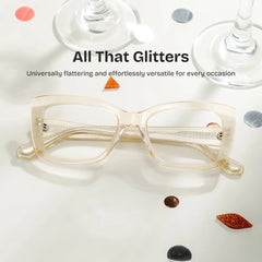 Leona Rectangle Gold Glasses