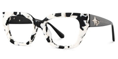 Flare Rectangle Cow Print Glasses