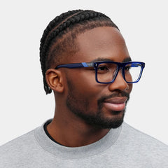 Henry Rectangle Blue Glasses