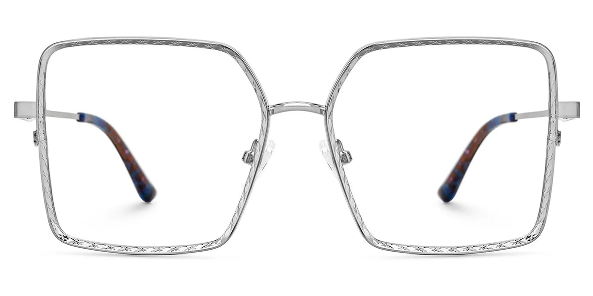 Toure Square Silver Diamond Cut Glasses