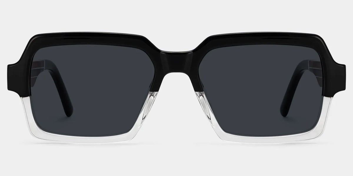Jack Rectangle Black & Clear Sunglasses
