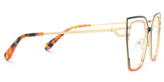 Quinn Geometric Black Orange Glasses