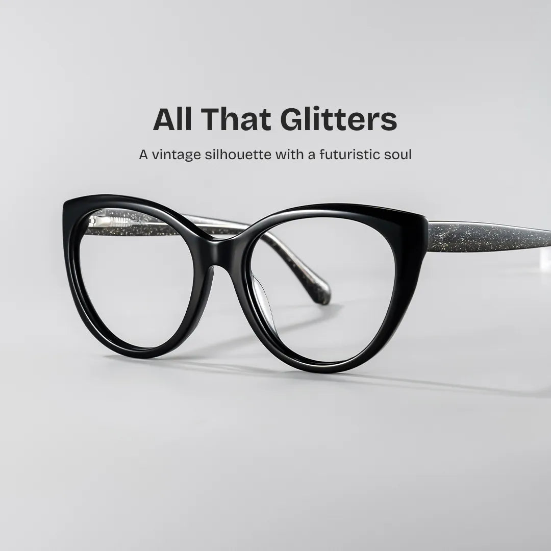 Kiera  Cat-eye Black Glasses