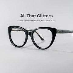 Kiera  Cat-eye Black Glasses