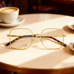 Abigail Square Gold Glasses