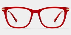 Selena Rectangle Red Glasses