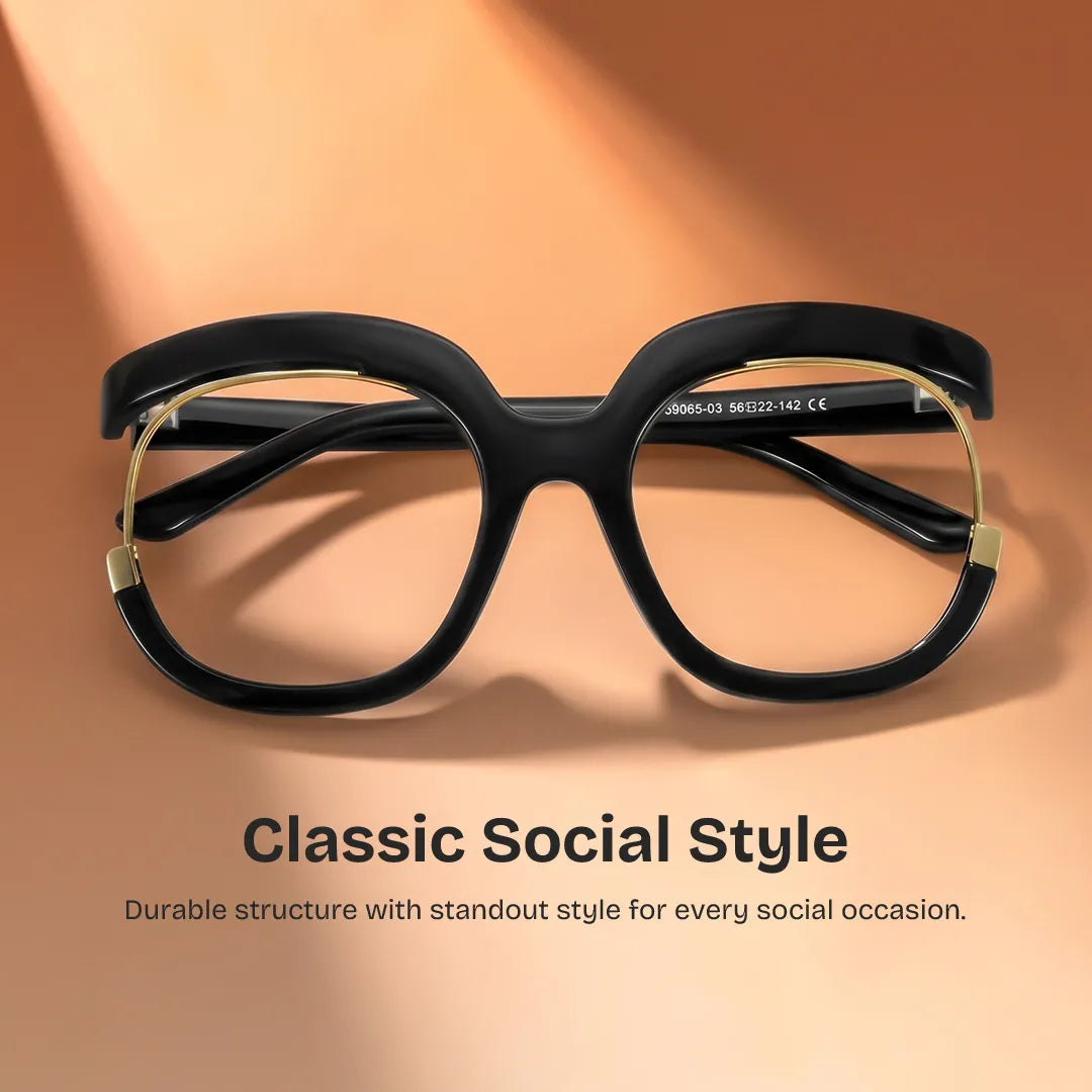 Darice Round Black Glasses