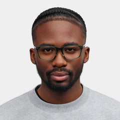 Cozy Rectangle Green Glasses