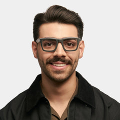 Riley Rectangle Dark-Gray Glasses