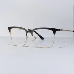 Cleo Browline Black Gold Glasses