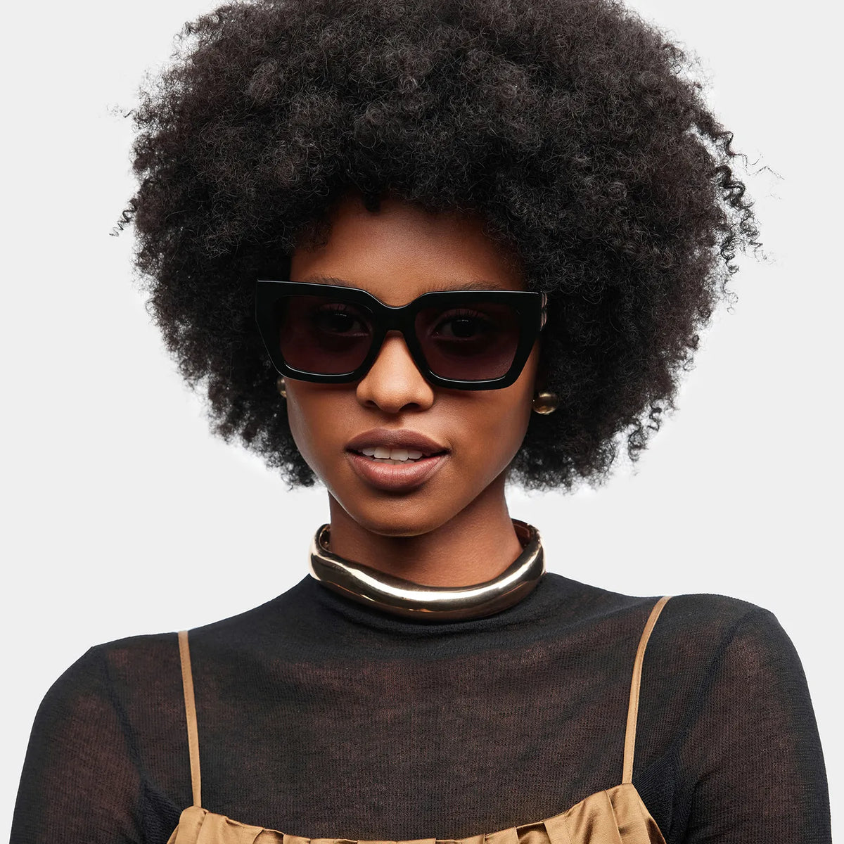 Maddox Square Black Polarized Sunglasses