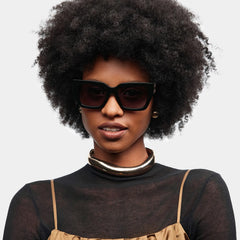 Maddox Square Black Polarized Sunglasses