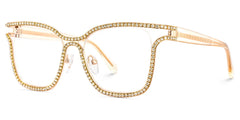 Shine Square Gold White Glasses