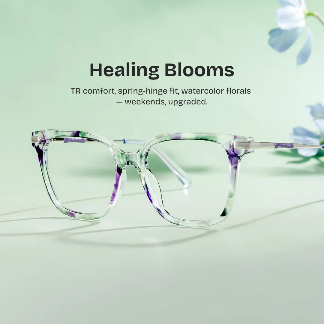 Jacqui Floral Square Glasses