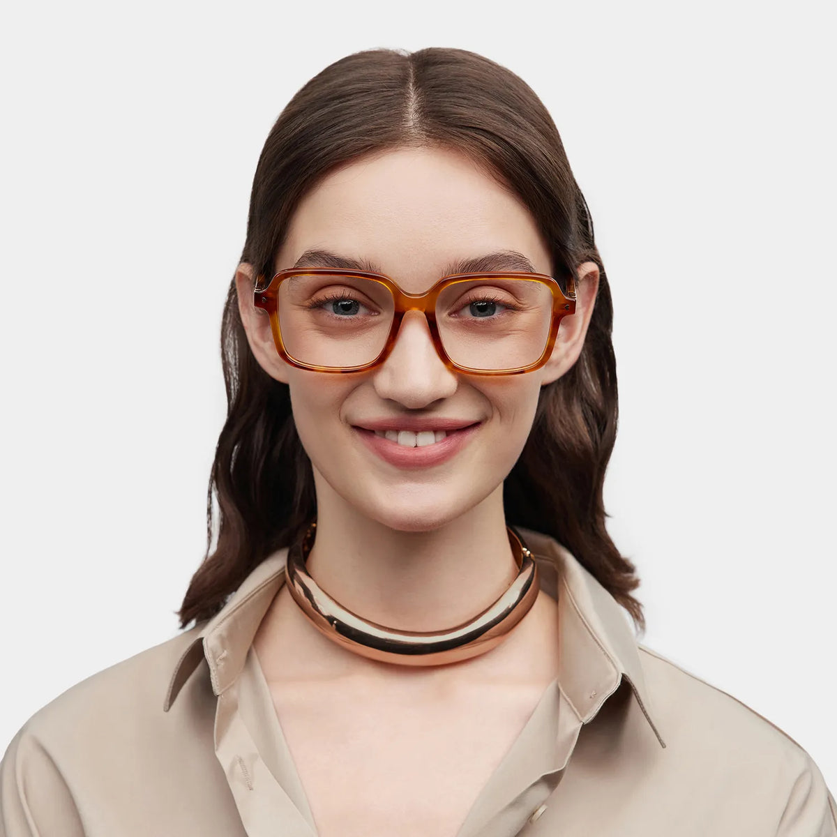 Talia Square Yellow Glasses