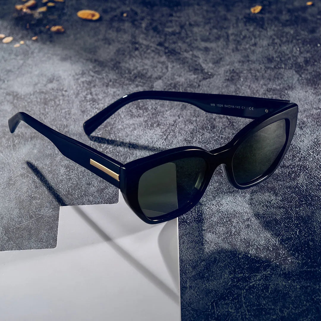 Zia Black Cat-Eye Sunglasses