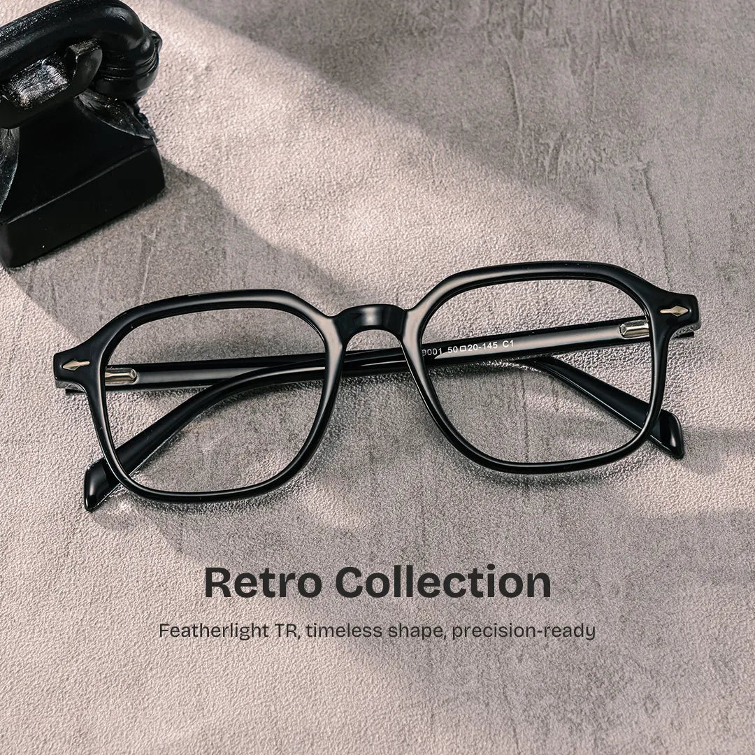 Josh Rectangle Black Glasses