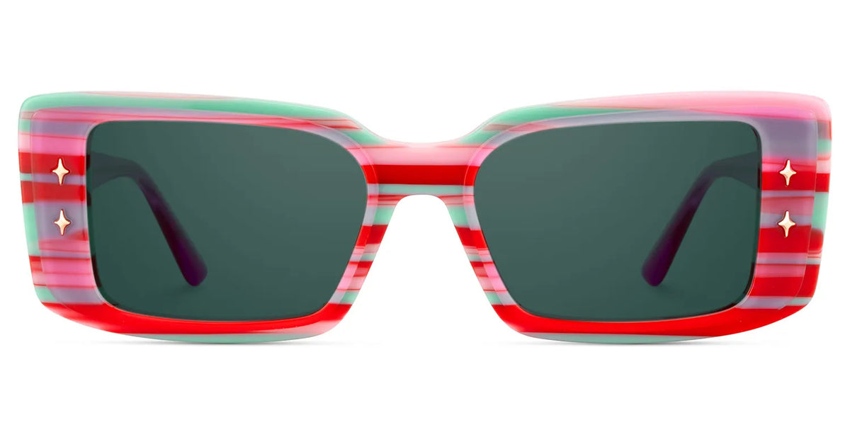 Gleam Rectangle Red Sunglasses