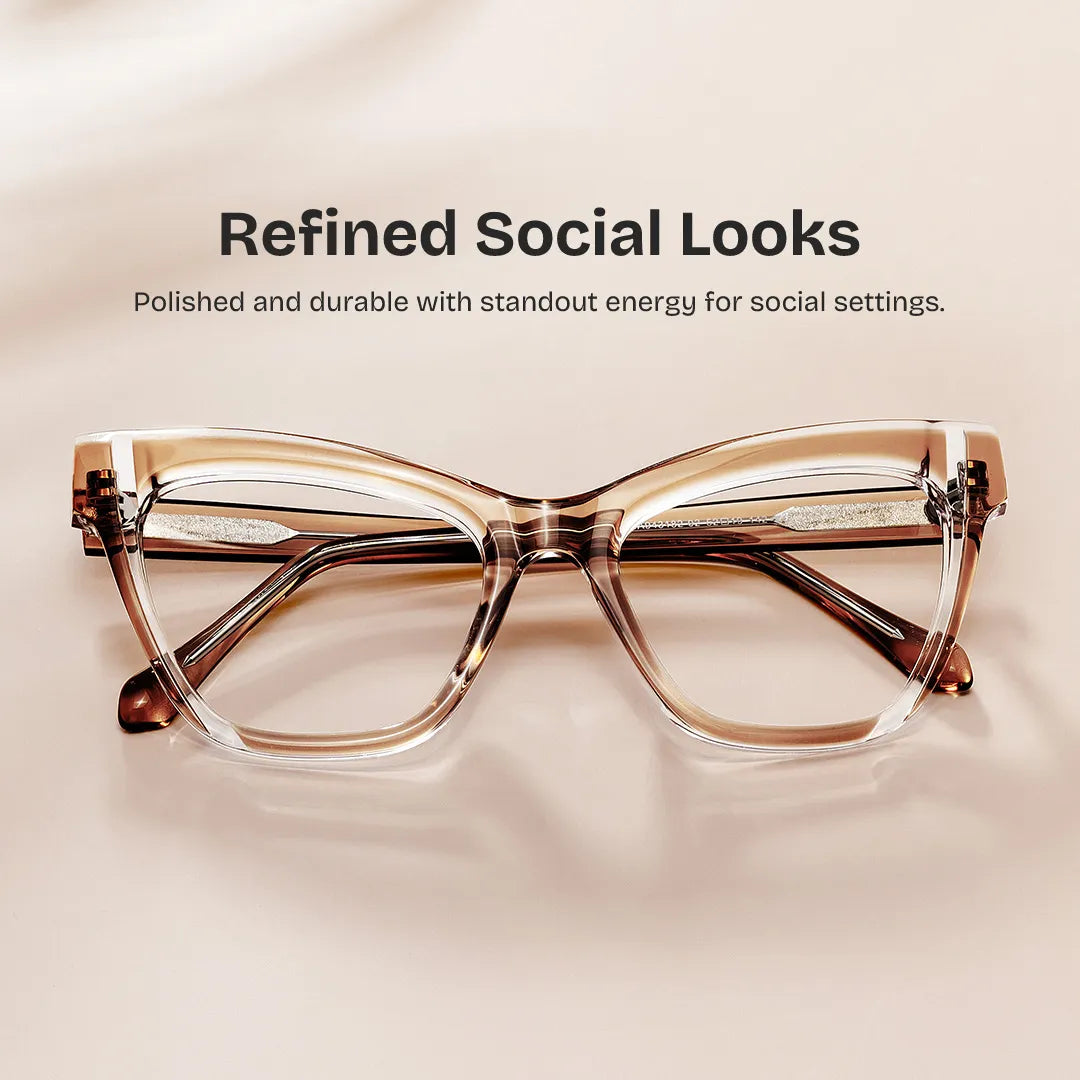 Saucie Cateye Brown Glasses