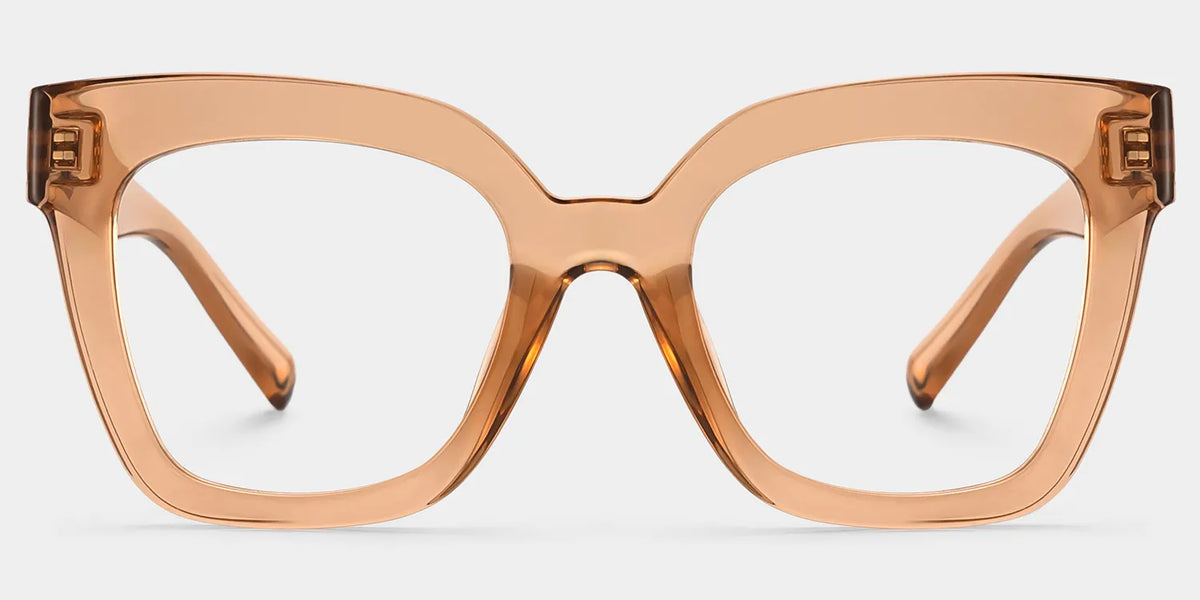 Malcolm Square Beige-Clear Glasses