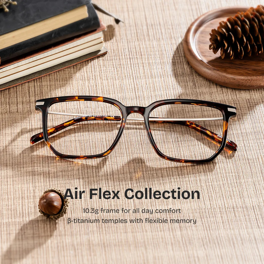 Michelle Rectangle Tortoise Glasses