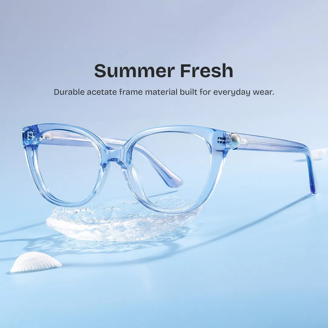 Charlotte Blue Cat eye Glasses