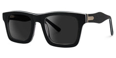 Riley Rectangle Dark-Gray Sunglasses