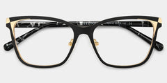 Elise Rectangle Black Glasses