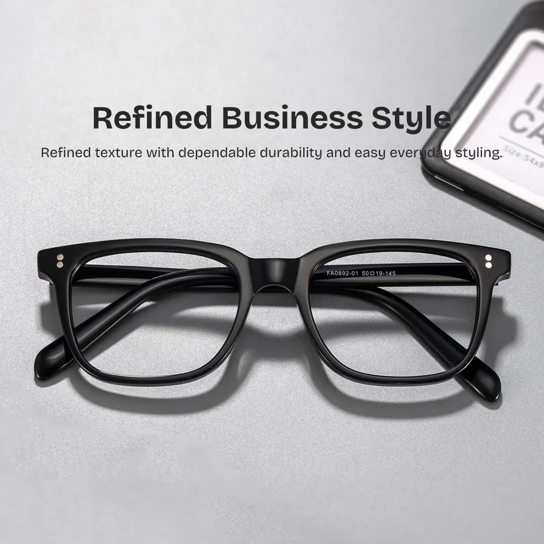 Lamont Rectangle Black Glasses