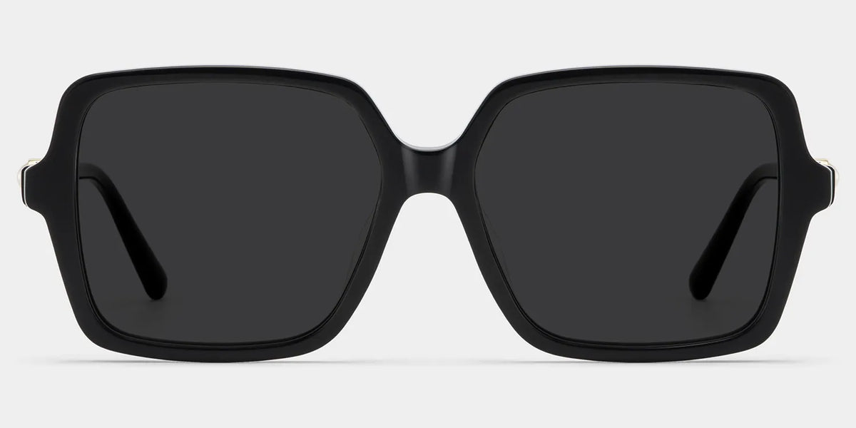 Elena Black Square Sunglasses