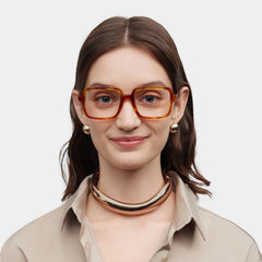 Beatrice Rectangle Yellow Glasses