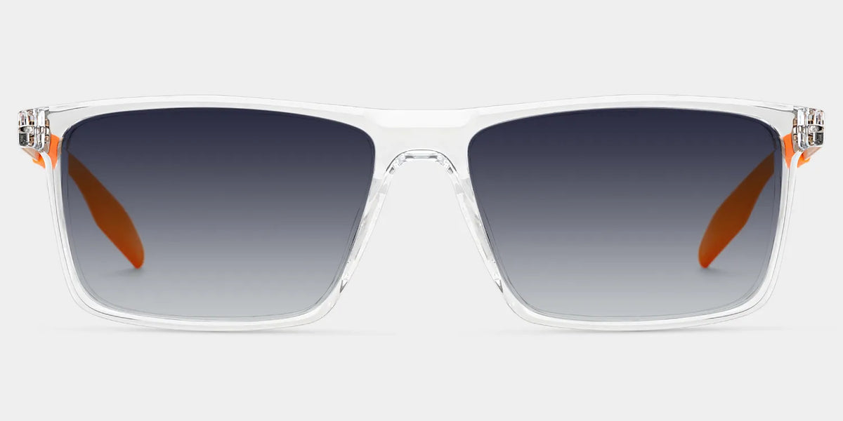 Active Rectangle Clear Orange Glasses